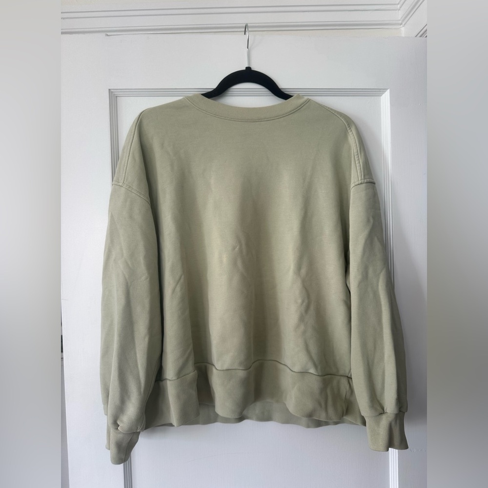 Everlane The Track Oversized Crew Sweatshirt Womens Size Large Green